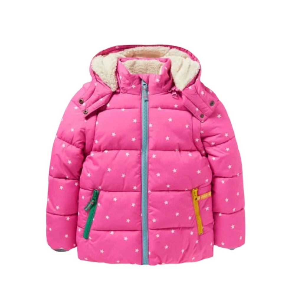Mini Boden 2 in 1 Padded Jacket - Tickled Pink Confetti Star